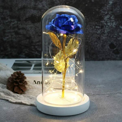 LED Glass Cover Simulation Foil Rose Flower DailySale