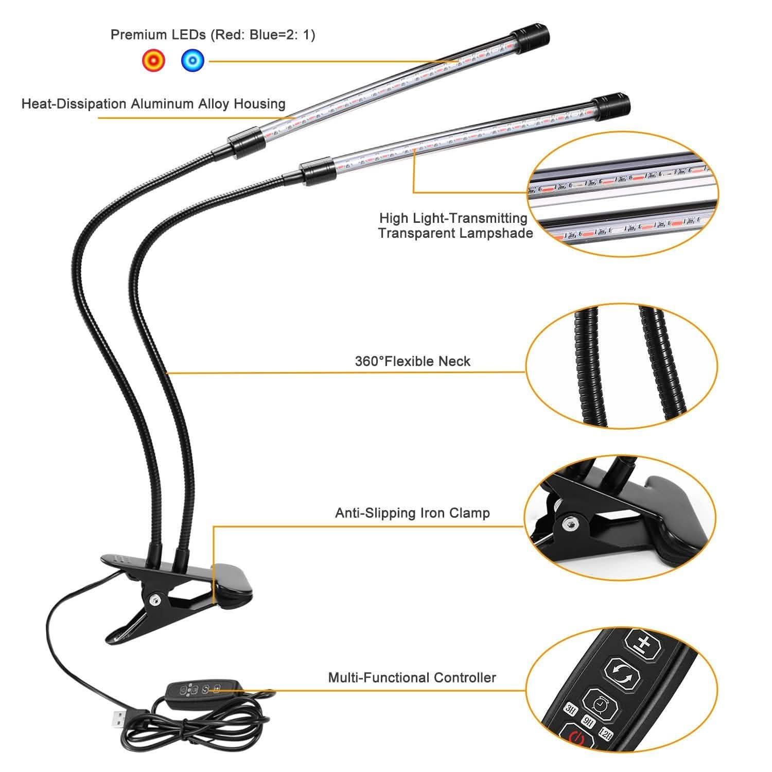 LED Grow Light Dual Head Lamp DailySale