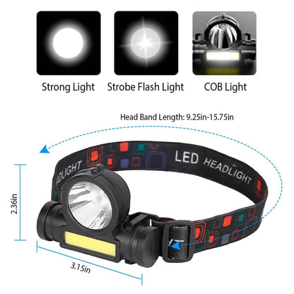 LED Headlight Super Bright Head Torch with 3 Lighting Modes DailySale