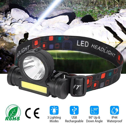 LED Headlight Super Bright Head Torch with 3 Lighting Modes DailySale
