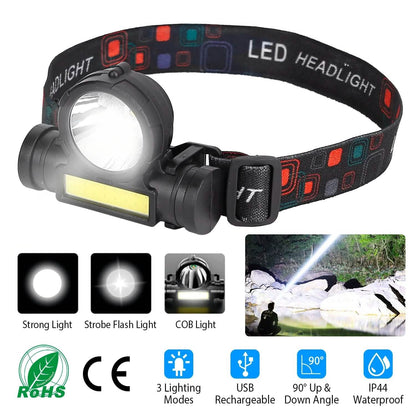 LED Headlight Super Bright Head Torch with 3 Lighting Modes DailySale