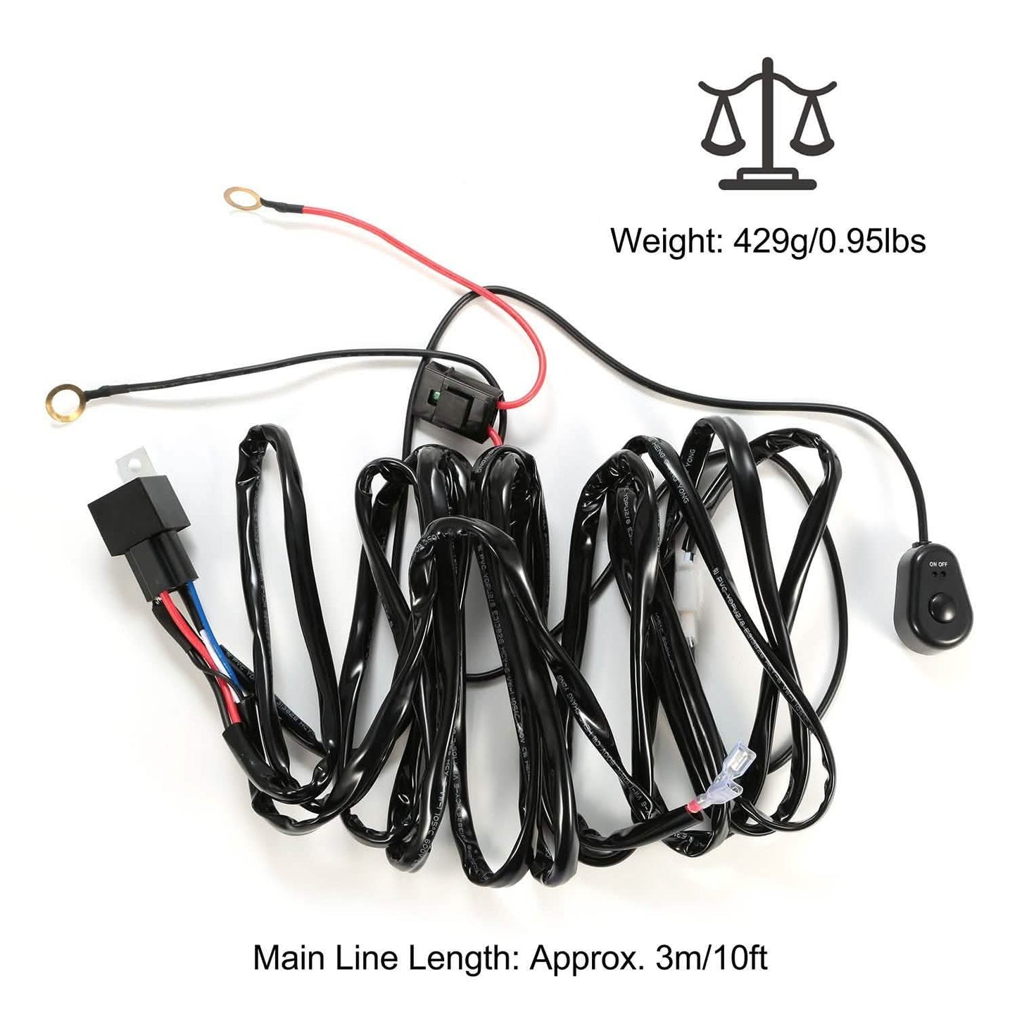 LED Light Bar Wiring Harness Kit Universal Fitment DailySale