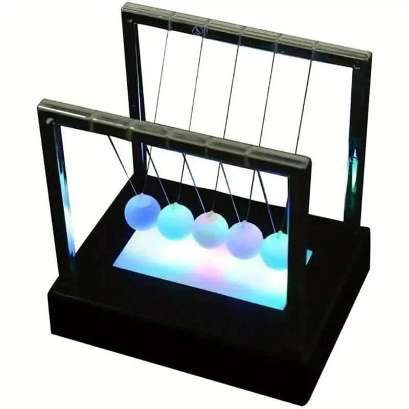 LED Light Up Pendulum Perpetual Fun Science Physics Learning Balance Balls Desk Toys DailySale