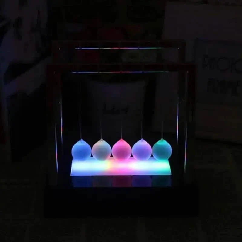 LED Light Up Pendulum Perpetual Fun Science Physics Learning Balance Balls Desk Toys DailySale