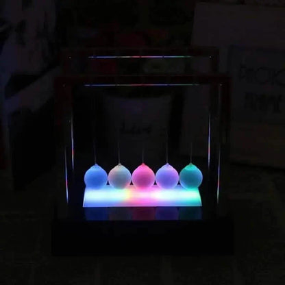 LED Light Up Pendulum Perpetual Fun Science Physics Learning Balance Balls Desk Toys DailySale