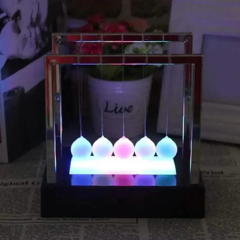 LED Light Up Pendulum Perpetual Fun Science Physics Learning Balance Balls Desk Toys DailySale