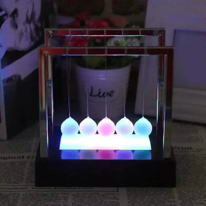 LED Light Up Pendulum Perpetual Fun Science Physics Learning Balance Balls Desk Toys DailySale