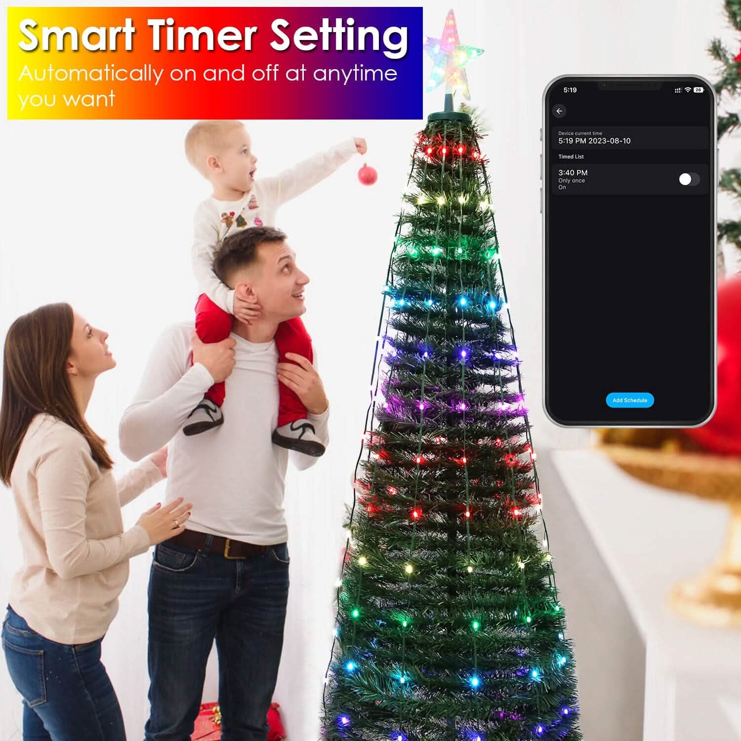 LED Lights Collapsible Christmas Tree Light with Remote App Control DailySale