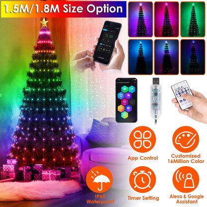 LED Lights Collapsible Christmas Tree Light with Remote App Control DailySale