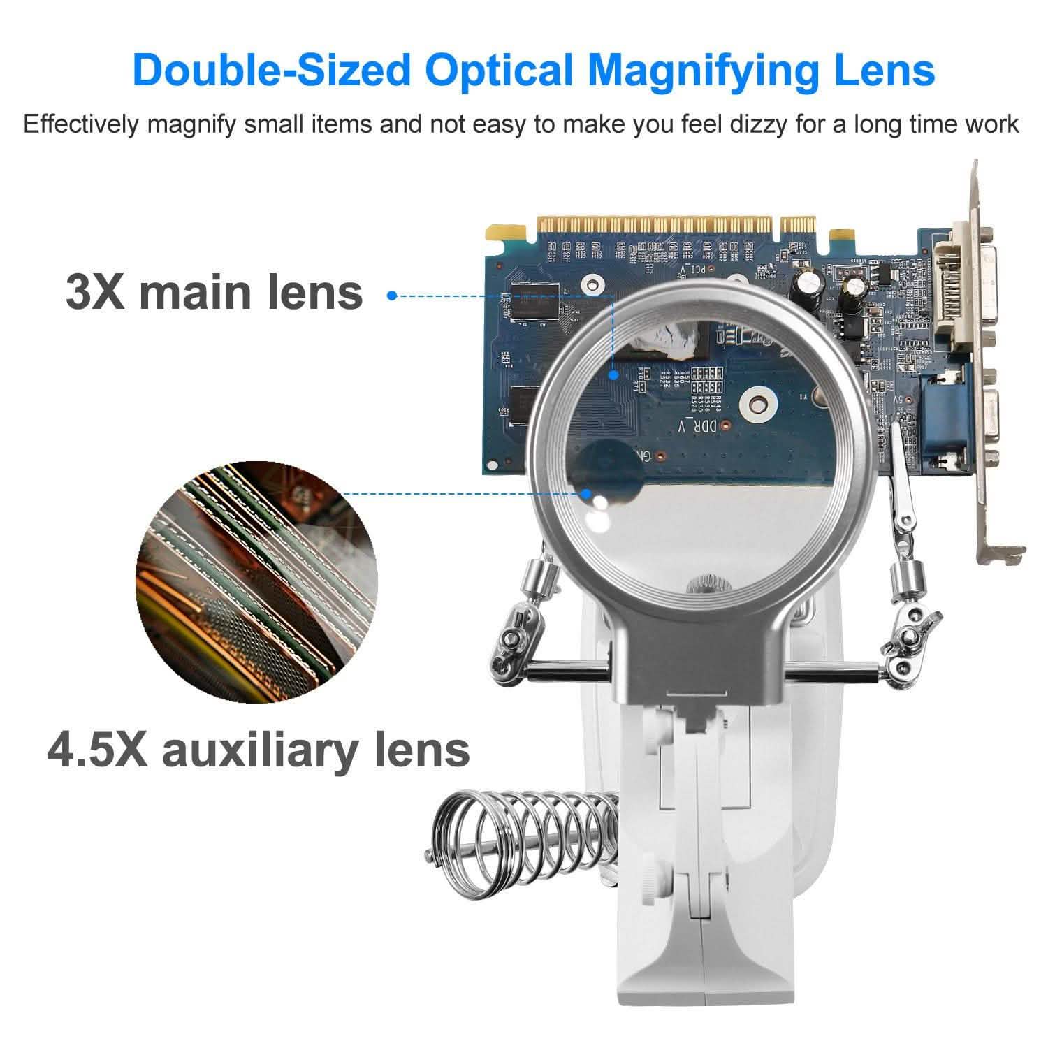 LED Lights Helping Hands Magnifying Glass DailySale
