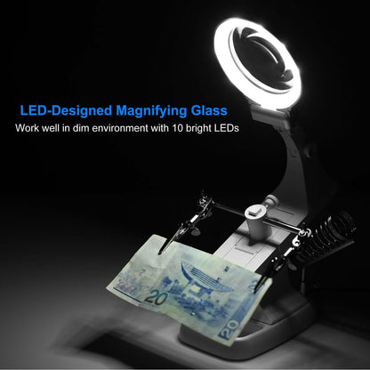 LED Lights Helping Hands Magnifying Glass DailySale