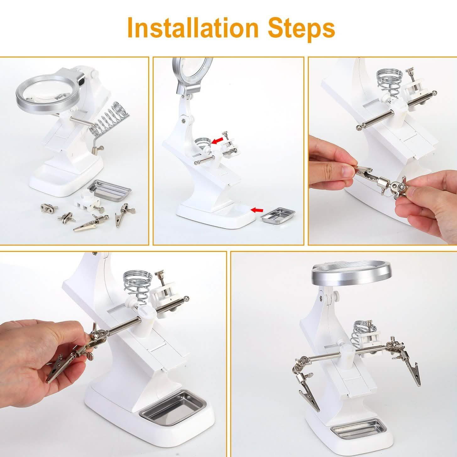 LED Lights Helping Hands Magnifying Glass DailySale