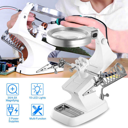 LED Lights Helping Hands Magnifying Glass DailySale
