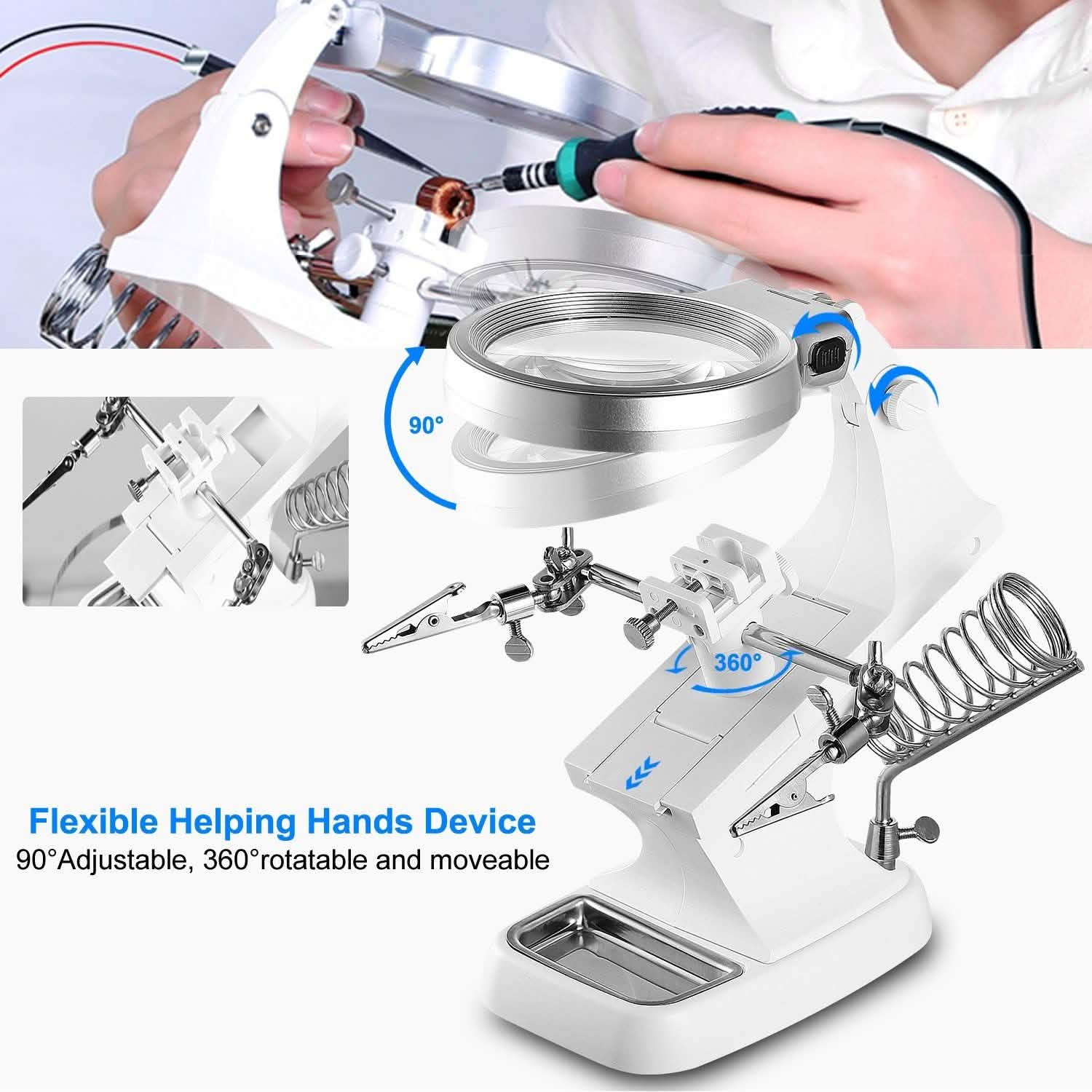 LED Lights Helping Hands Magnifying Glass DailySale