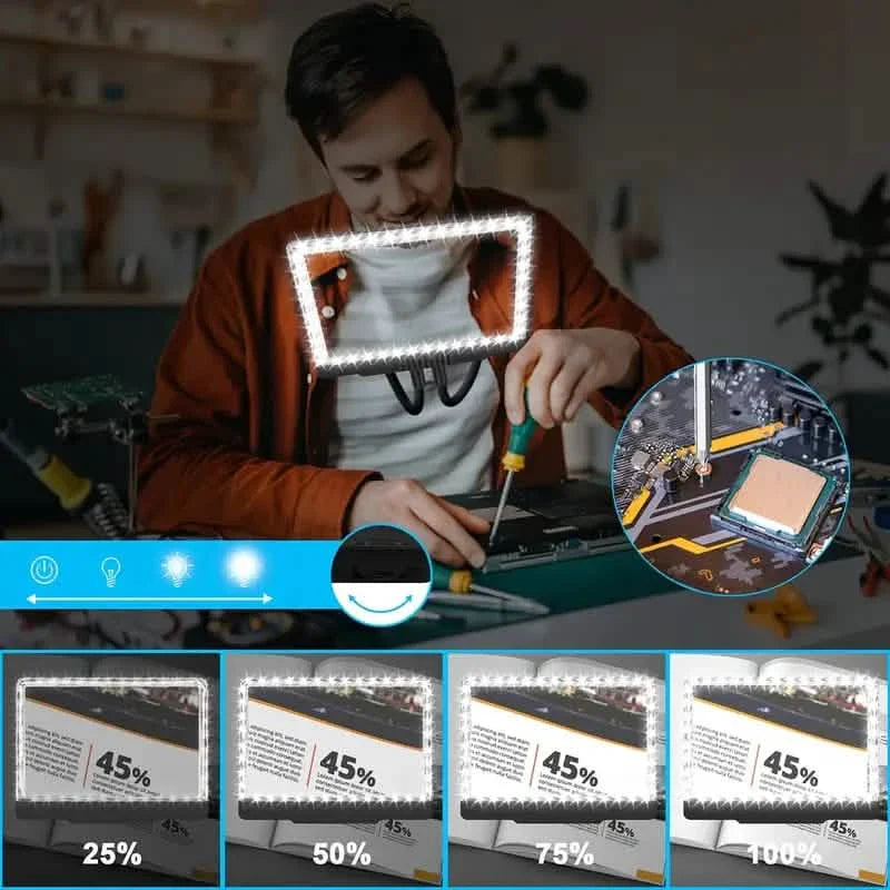 LED Magnifying Glass with Stand - 5x Zoom, USB Rechargeable Reading Aid DailySale