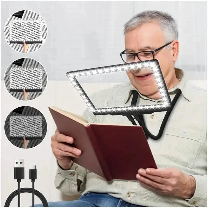 LED Magnifying Glass with Stand - 5x Zoom, USB Rechargeable Reading Aid DailySale