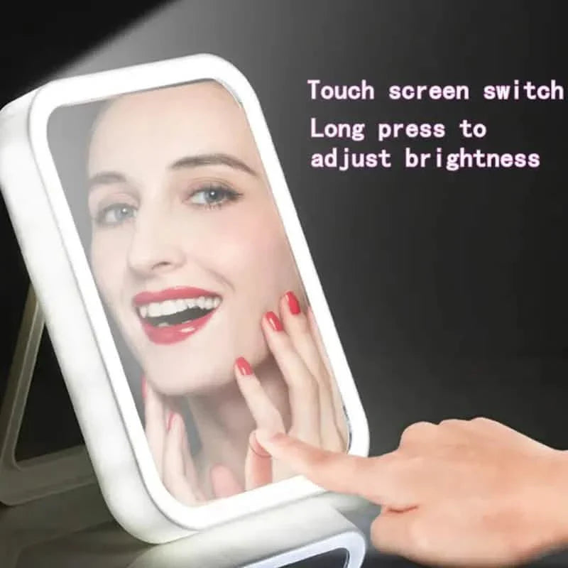 LED Makeup Mirror Touch Screen 3 Light Portable Standing Folding Vanity Mirror DailySale