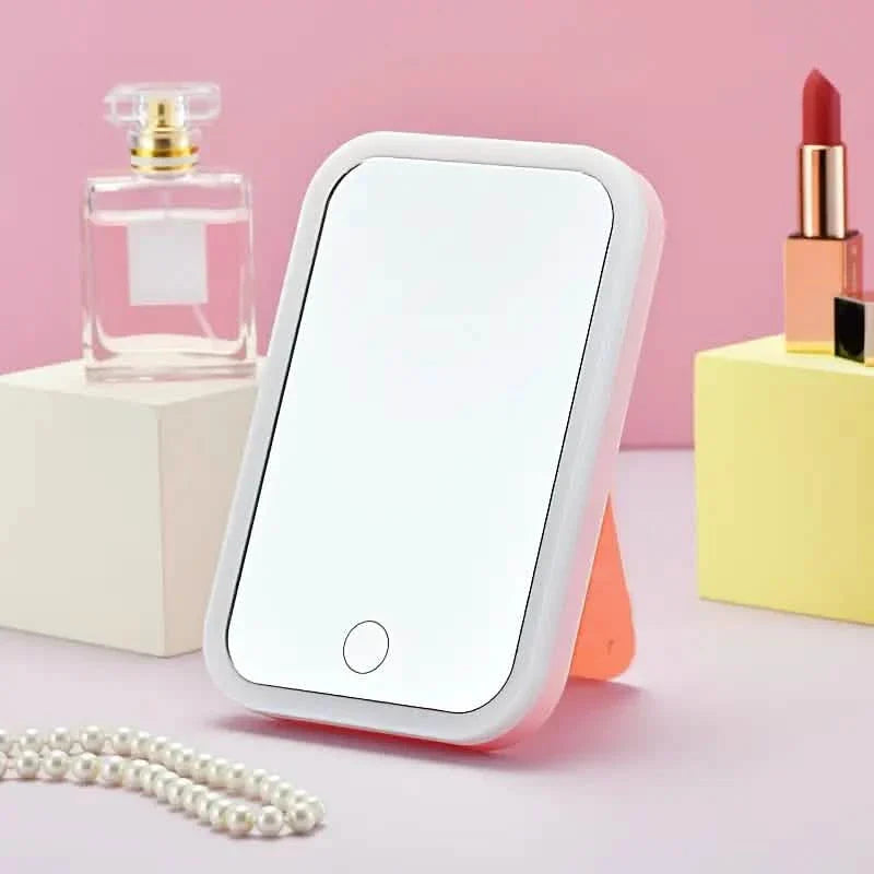 LED Makeup Mirror Touch Screen 3 Light Portable Standing Folding Vanity Mirror DailySale