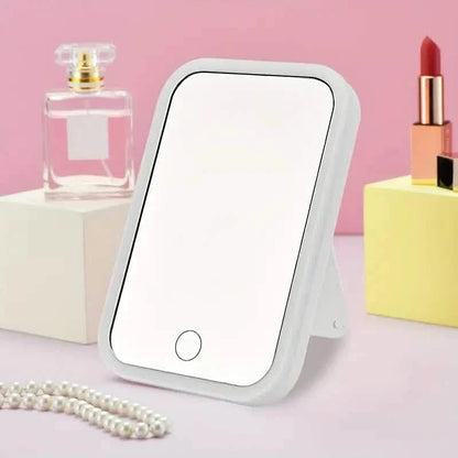 LED Makeup Mirror Touch Screen 3 Light Portable Standing Folding Vanity Mirror DailySale
