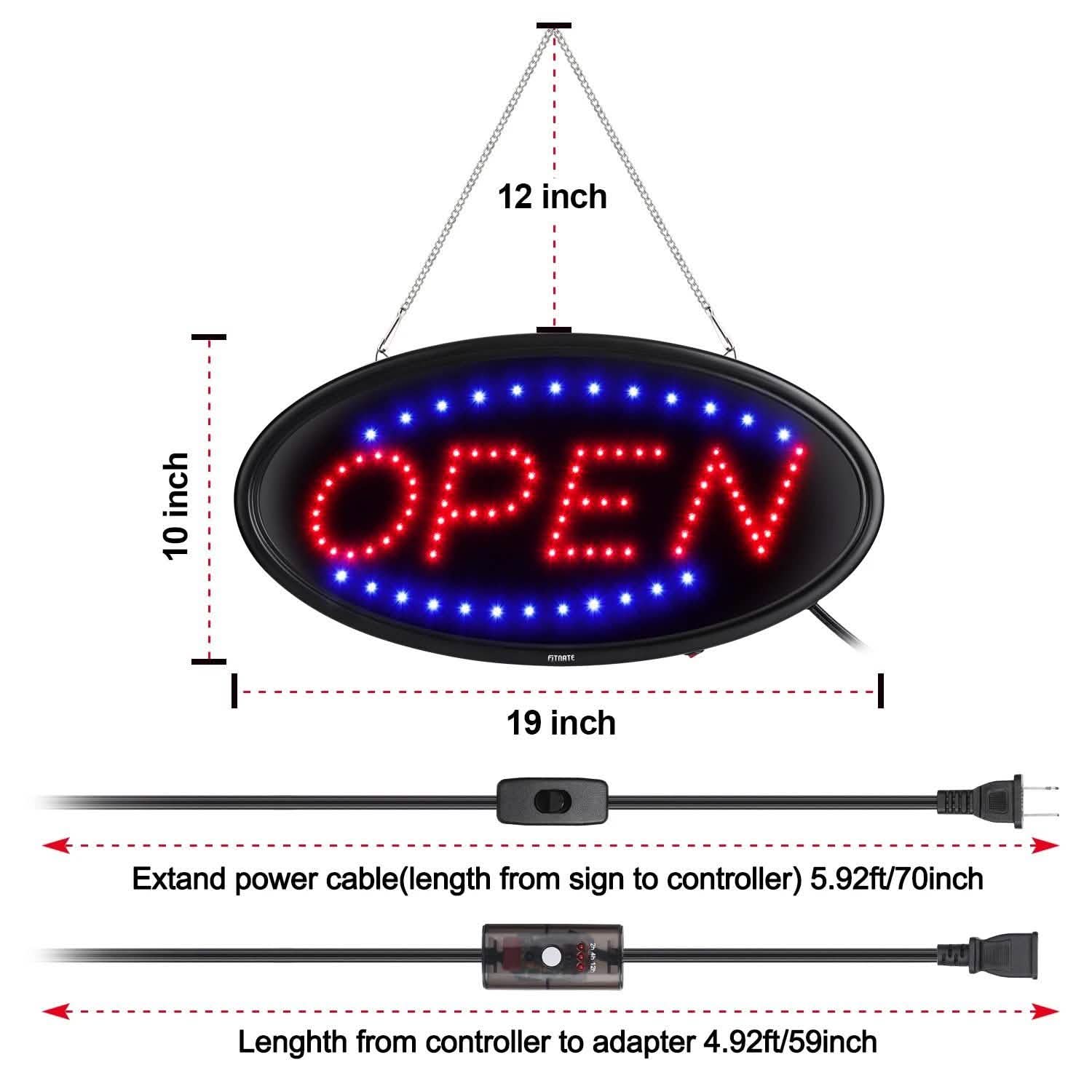 LED Open Sign Advertisement Board Electric Display with Remote Control and Timing Function DailySale