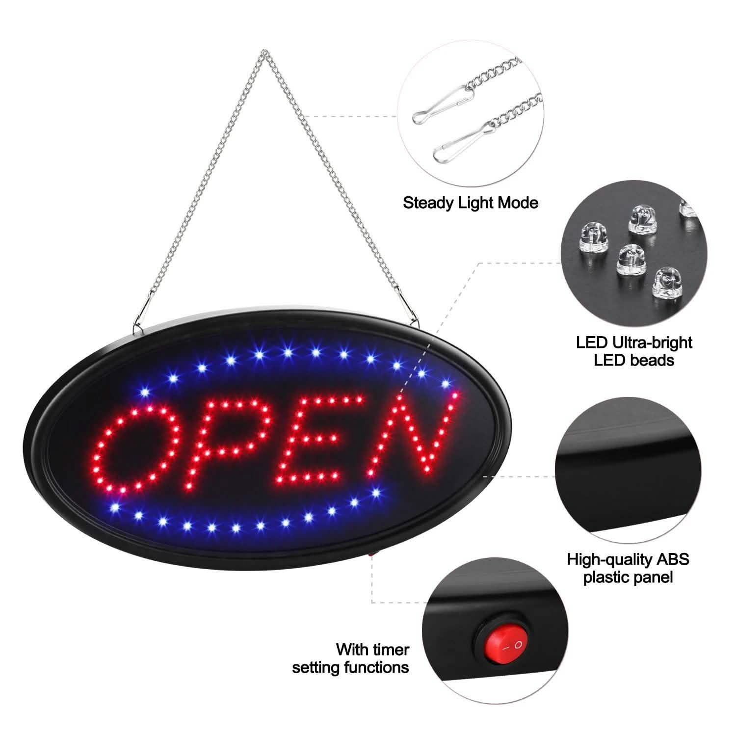 LED Open Sign Advertisement Board Electric Display with Remote Control and Timing Function DailySale