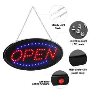 LED Open Sign Advertisement Board Electric Display with Remote Control and Timing Function DailySale