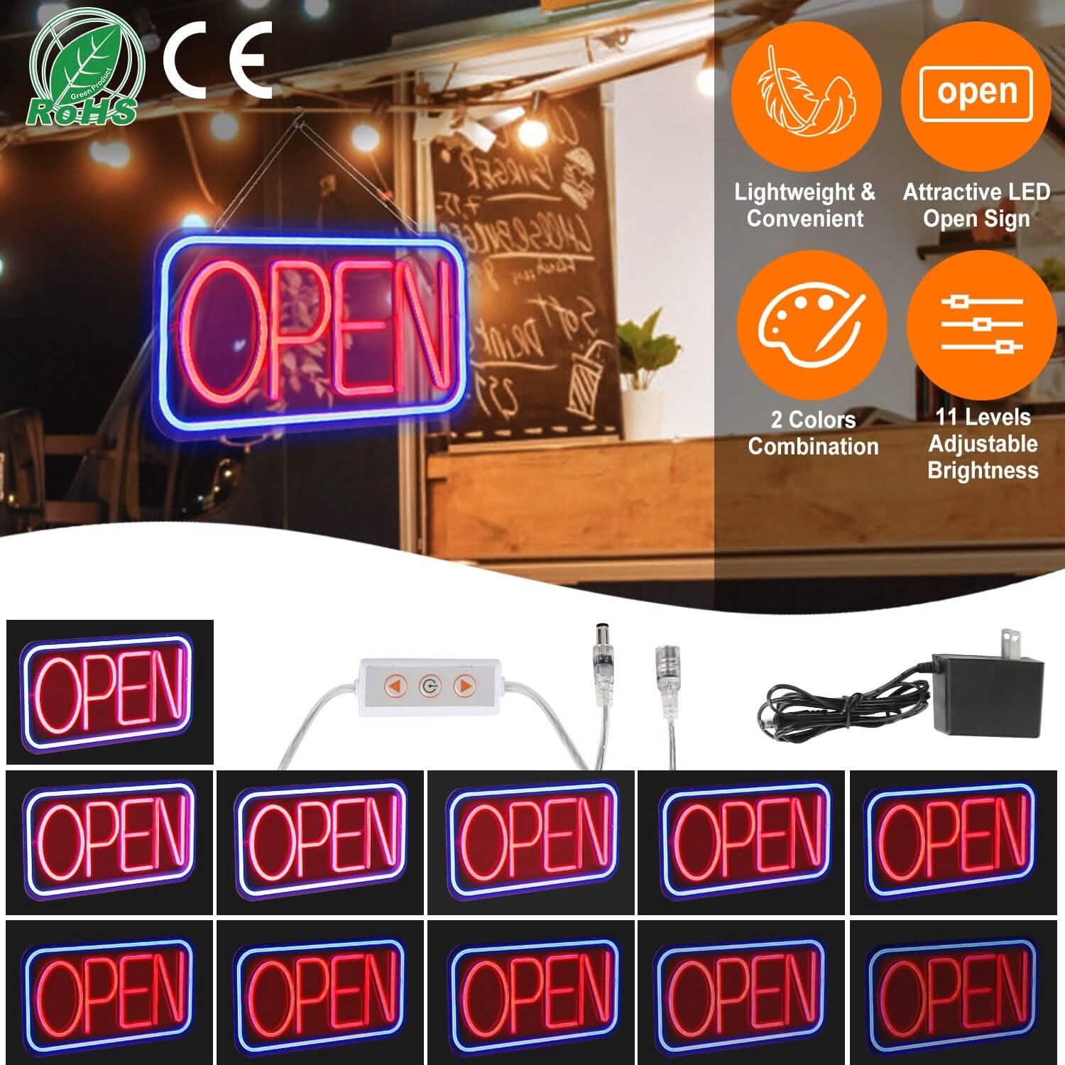 LED Open Sign Advertisement Board with 11 Levels Adjustable Brightness DailySale