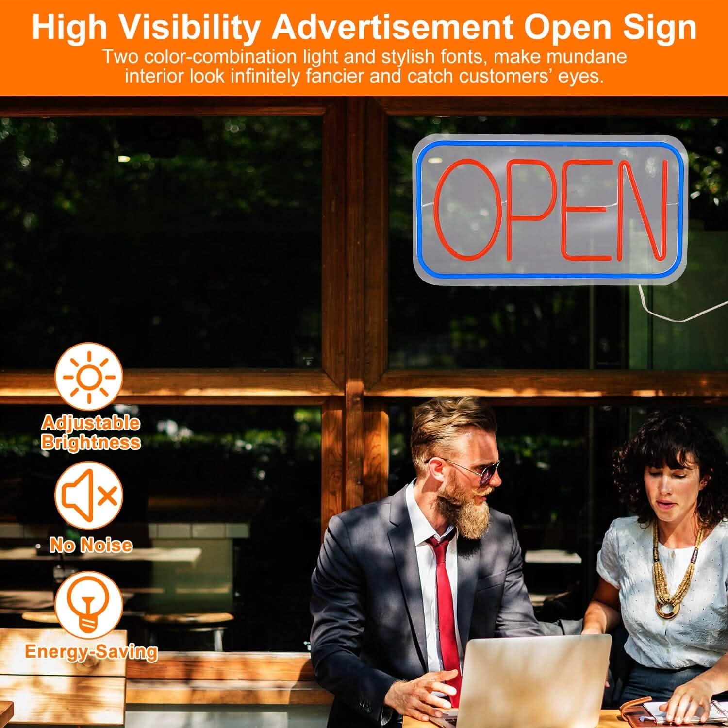 LED Open Sign Advertisement Board with 11 Levels Adjustable Brightness DailySale
