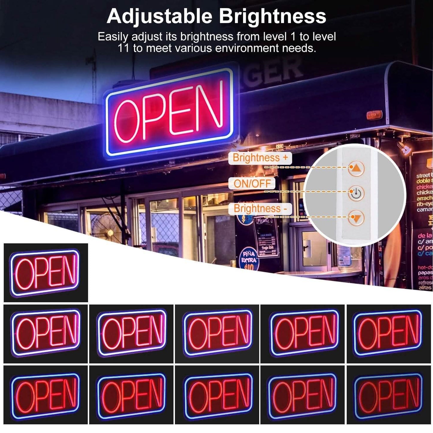 LED Open Sign Advertisement Board with 11 Levels Adjustable Brightness DailySale