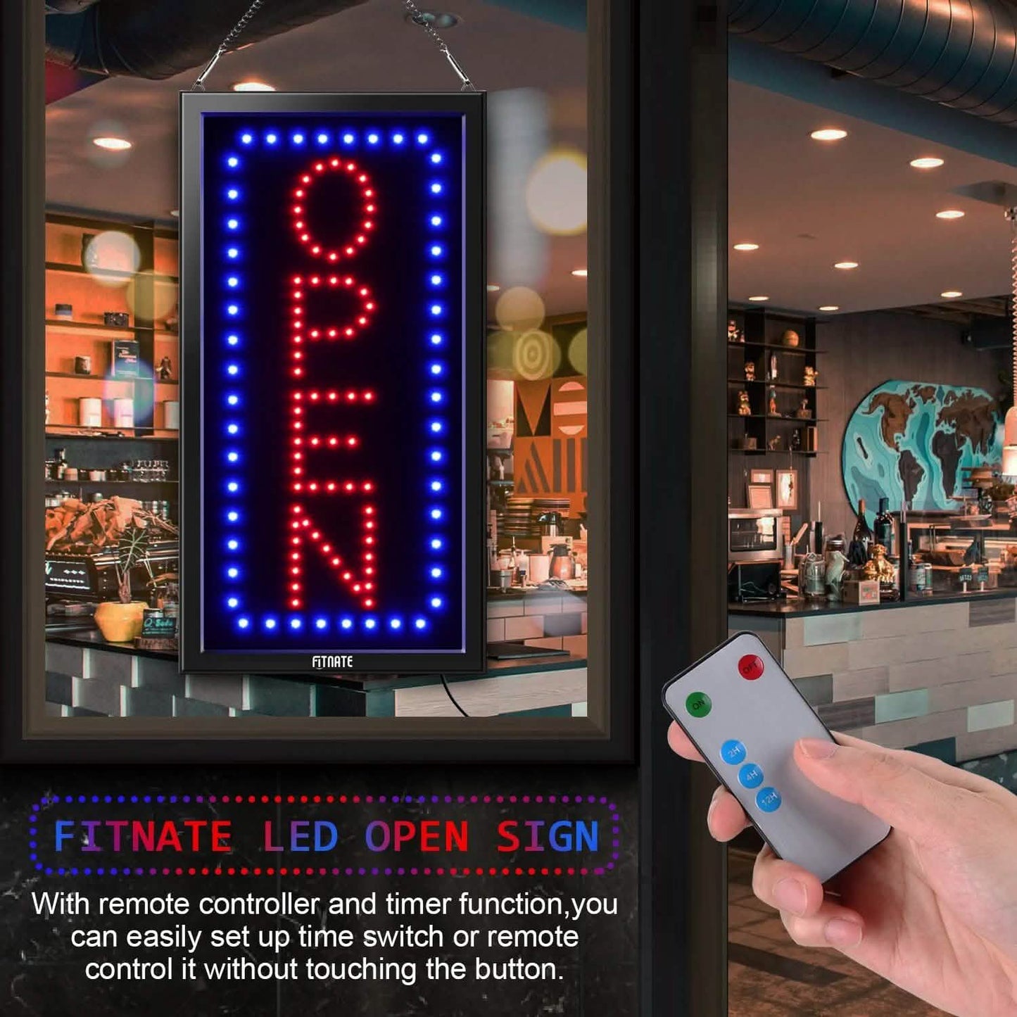 LED Open Sign Advertisement Board With Remote Control and Timing Function DailySale