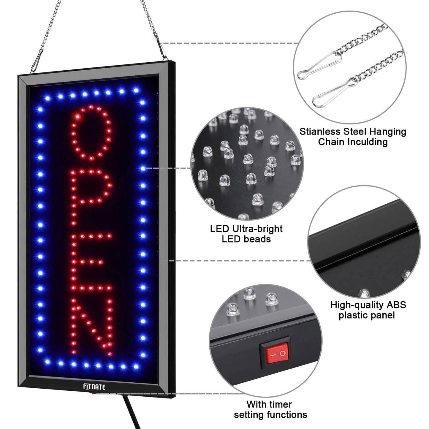 LED Open Sign Advertisement Board With Remote Control and Timing Function DailySale