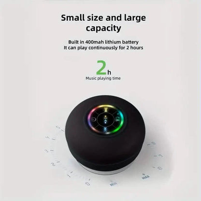 LED Portable Wireless Rechargeable Suction Bathroom Speaker DailySale