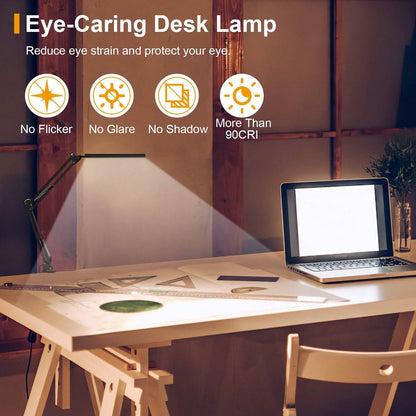 LED Reading Desk Lamp with Clamp Adjustable Swing Arm DailySale