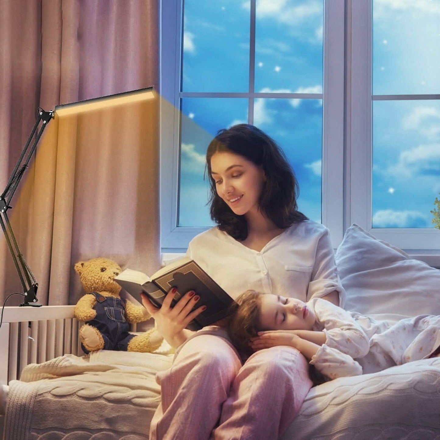 LED Reading Desk Lamp with Clamp Adjustable Swing Arm DailySale
