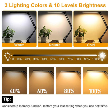 LED Reading Desk Lamp with Clamp Adjustable Swing Arm DailySale