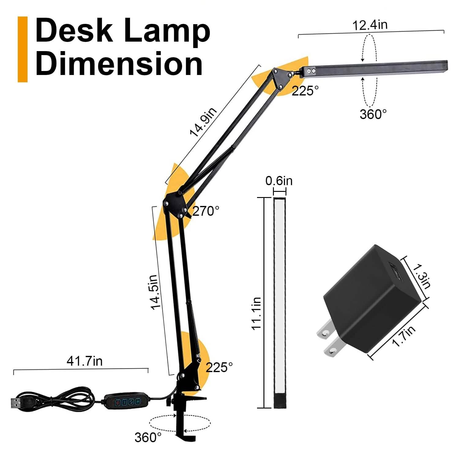 LED Reading Desk Lamp with Clamp Adjustable Swing Arm DailySale