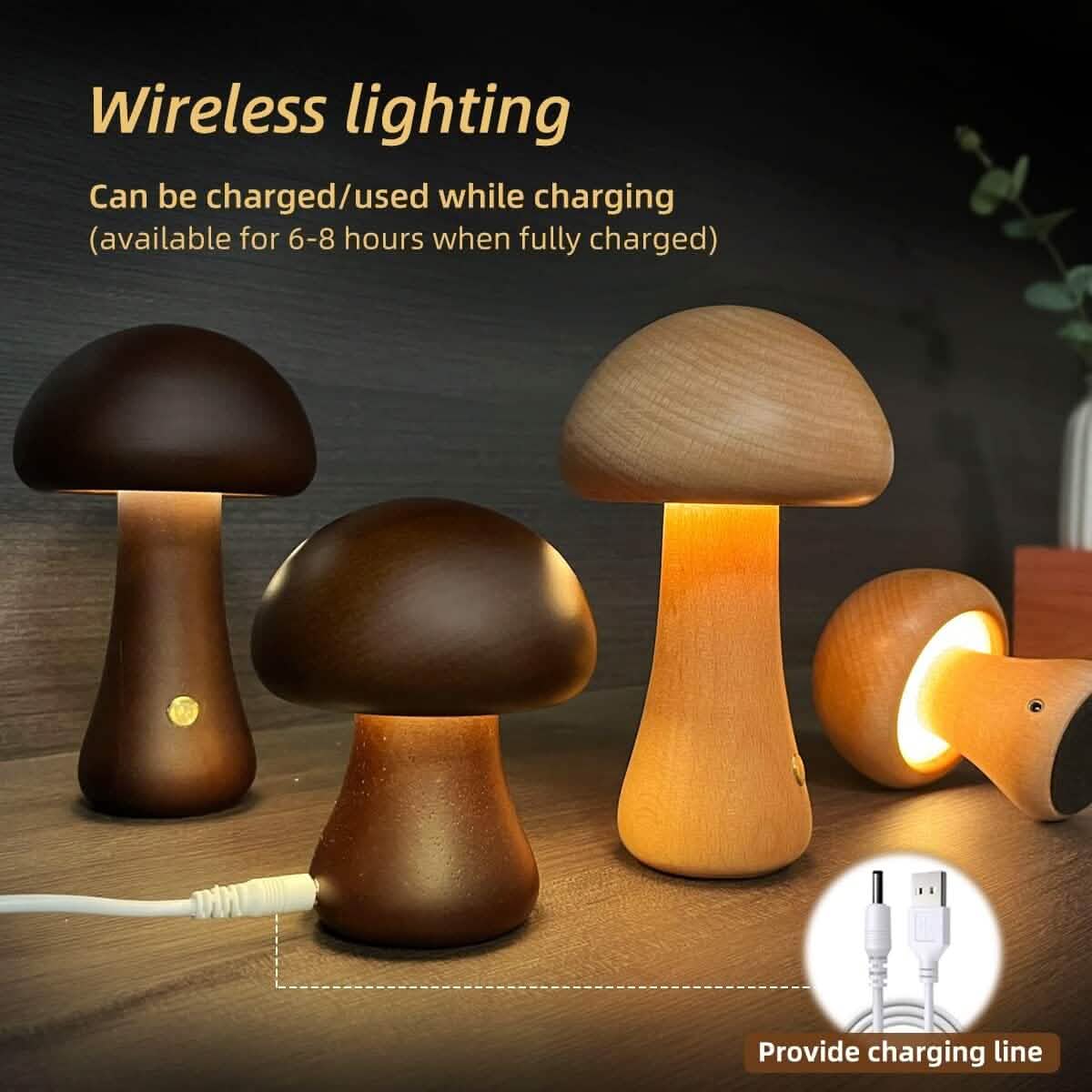LED Rechargeable Creative Mushroom Table Lamp DailySale