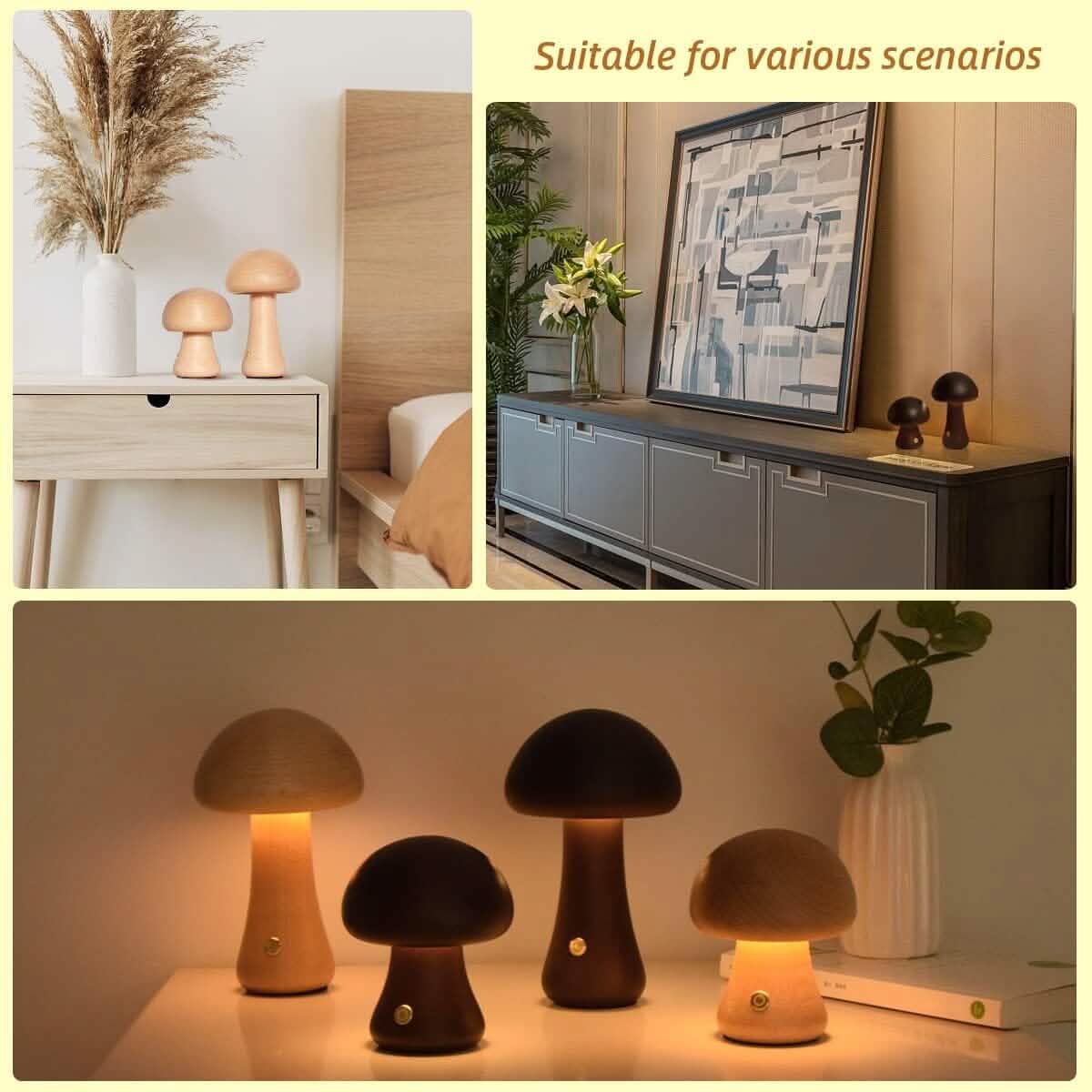 LED Rechargeable Creative Mushroom Table Lamp DailySale