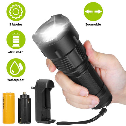 LED Rechargeable Zoomable Flashlight DailySale