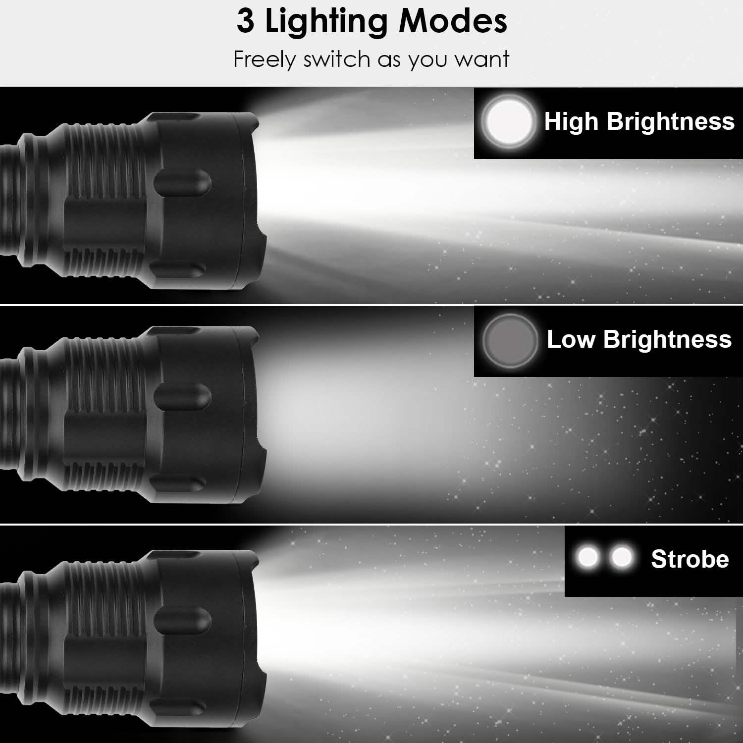 LED Rechargeable Zoomable Flashlight DailySale