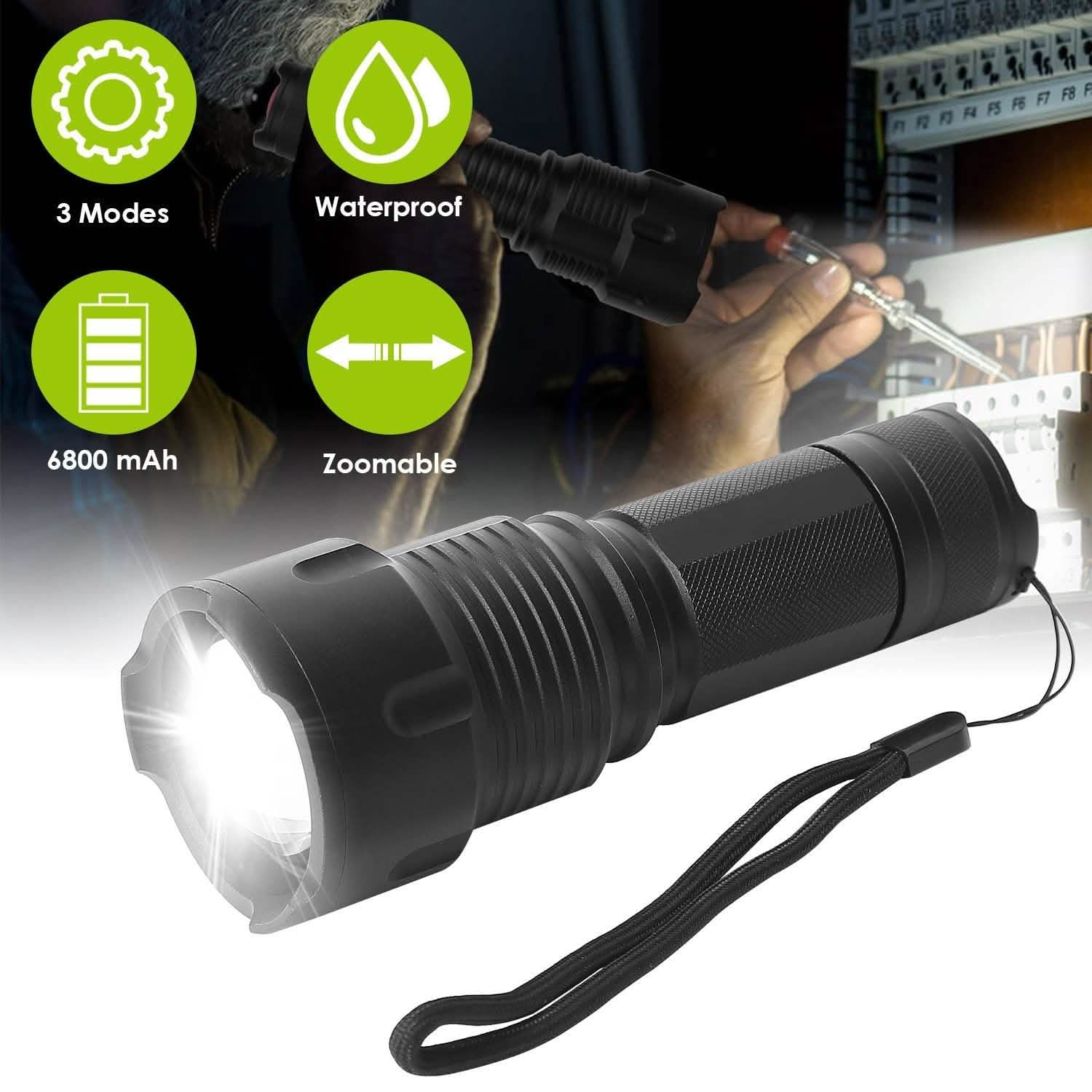 LED Rechargeable Zoomable Flashlight DailySale