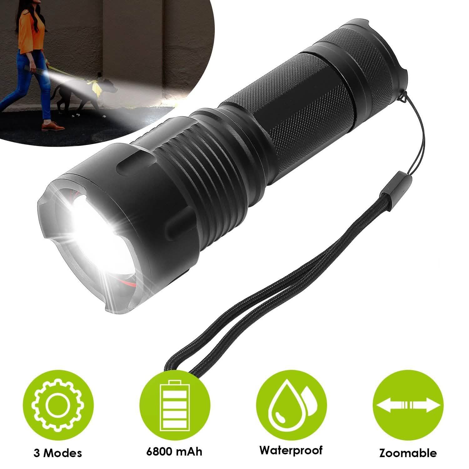 LED Rechargeable Zoomable Flashlight DailySale