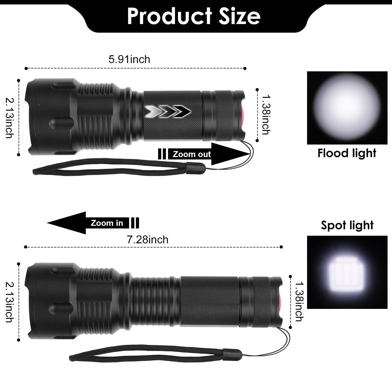 LED Rechargeable Zoomable Flashlight DailySale