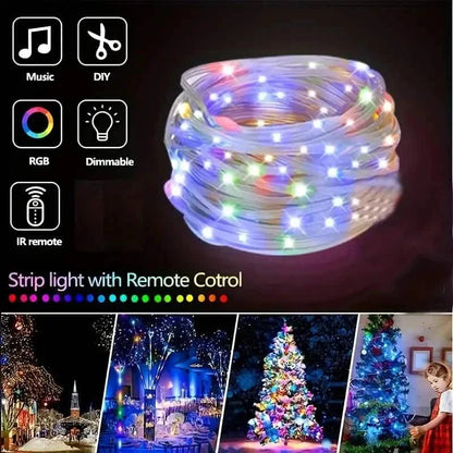 LED Rope Lights Outdoor, RGB Remote Control Fairy String Lights Plug In With 200 LEDs DailySale
