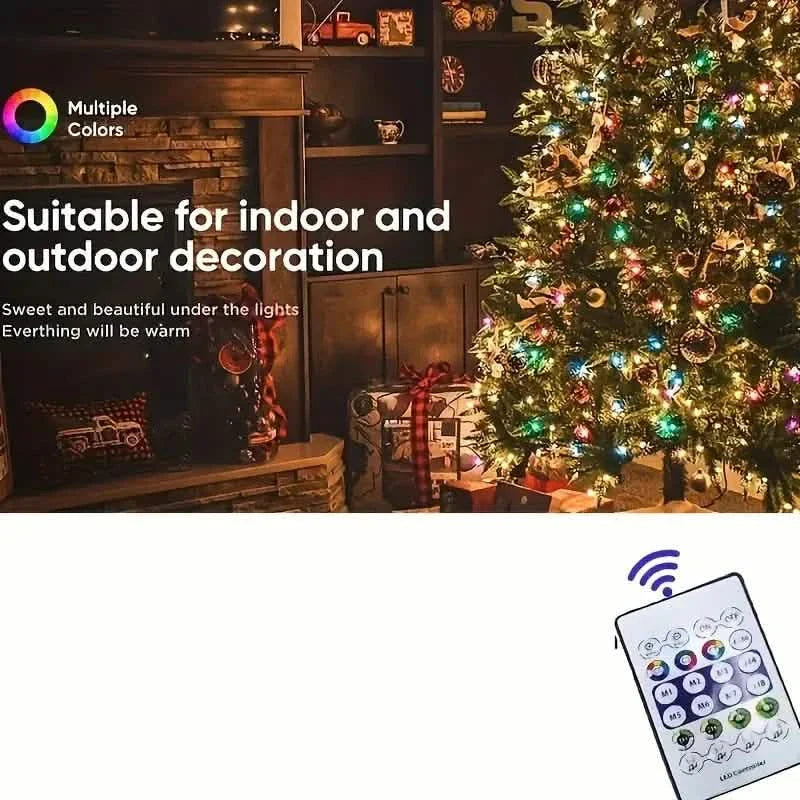 LED Rope Lights Outdoor, RGB Remote Control Fairy String Lights Plug In With 200 LEDs DailySale