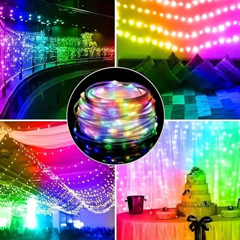 LED Rope Lights Outdoor, RGB Remote Control Fairy String Lights Plug In With 200 LEDs DailySale