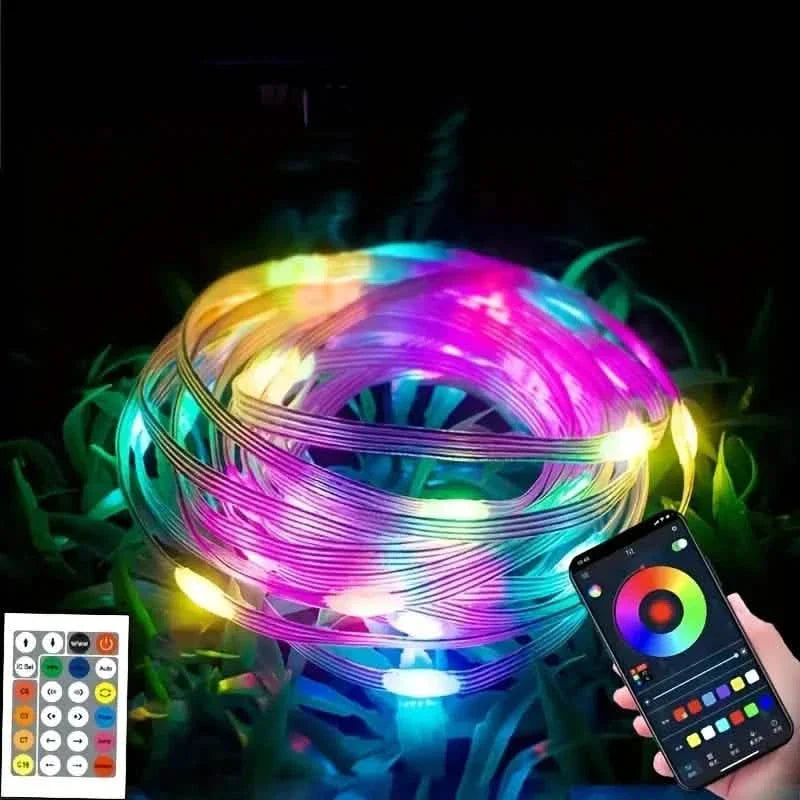 LED Rope Lights Outdoor, RGB Remote Control Fairy String Lights Plug In With 200 LEDs DailySale
