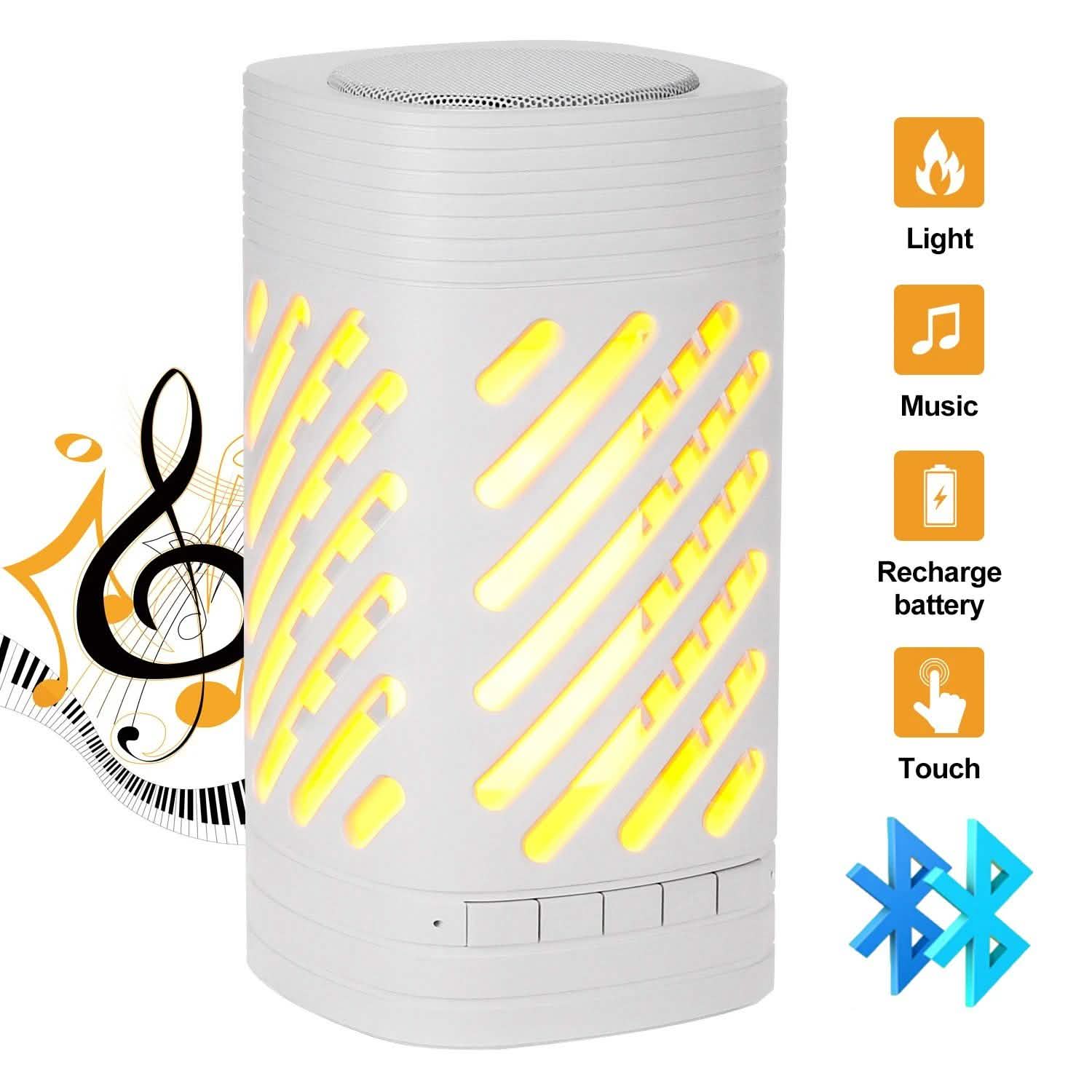 LED Smart Touch Bluetooth Speaker Rechargeable Camping Lamp DailySale