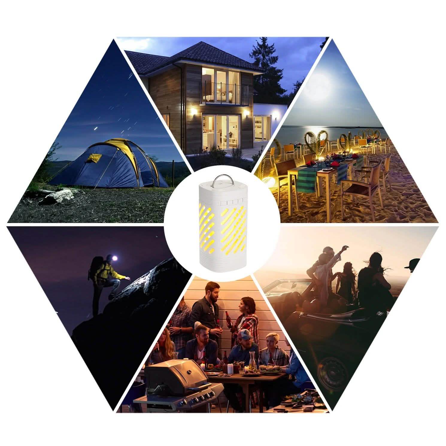 LED Smart Touch Bluetooth Speaker Rechargeable Camping Lamp DailySale