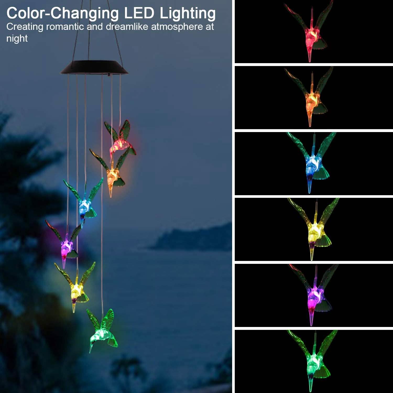 LED Solar Hummingbird Wind Chime DailySale